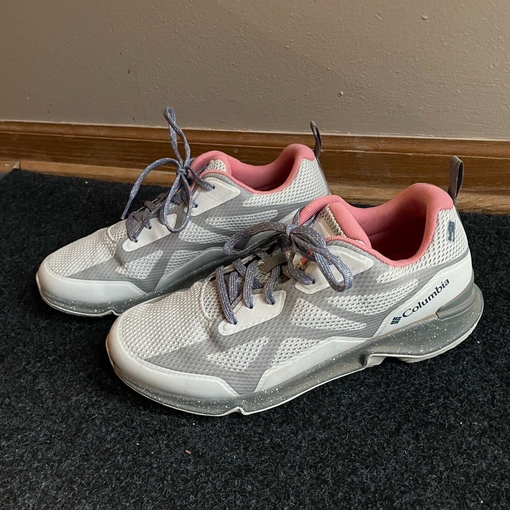 Columbia Vitesse Outdry Shoes Womens Size 10 Gray Pink Mesh Trail BL0077-063